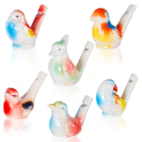 Gejoy Bird Water Whistles Ceramic Bird Call Warbling Water Whistles Colorful Porcelain Toys for Adults Birthday Easter Gift6 PcsStylish