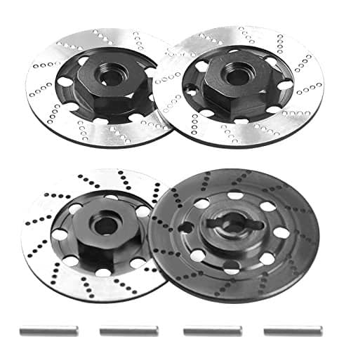 4Pack Vgoohobby Metal 12mm RC Car Hex Hub 12mm Brake Disc Wheel Hubs Adapter Spacer Compatible with Traxxas Tamiya Redcat HSP HPI 110 OnRoad Car Black