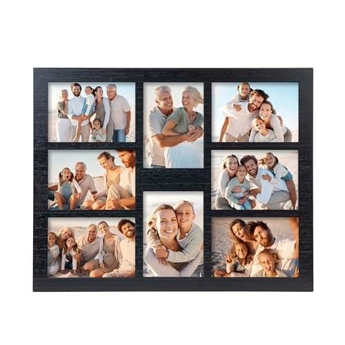 5x7 Picture Frame Collage for Wall Decor-Large Size 8 Openings Black Picture Frame Wall Decor Multiple Photo Collage Frames for Wall Mounting Vertically or Horizontally- Home and Family Display