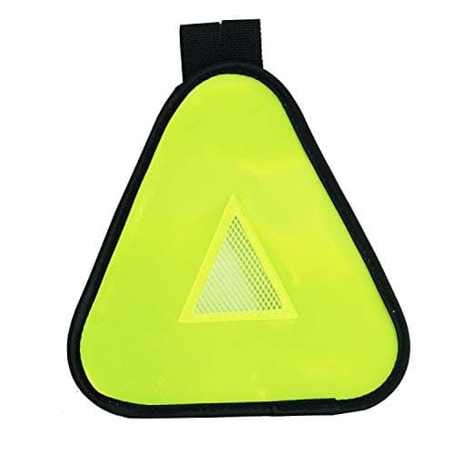 Vincita Reflective Yield Symbol with Hook and Loop Strap - High Visibility for Safety at Night - Safety Reflector for Bike Rack, Stroller, Backpack, Car Rack - Bicycle Reflective Accessories (Green)