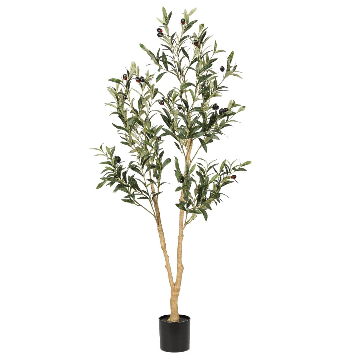 Realead 4ft Artificial Olive Tree Fake Potted Olive Silk Tree Tall Faux Olive Plants for Living Room Balcony Corner Home Office Decor