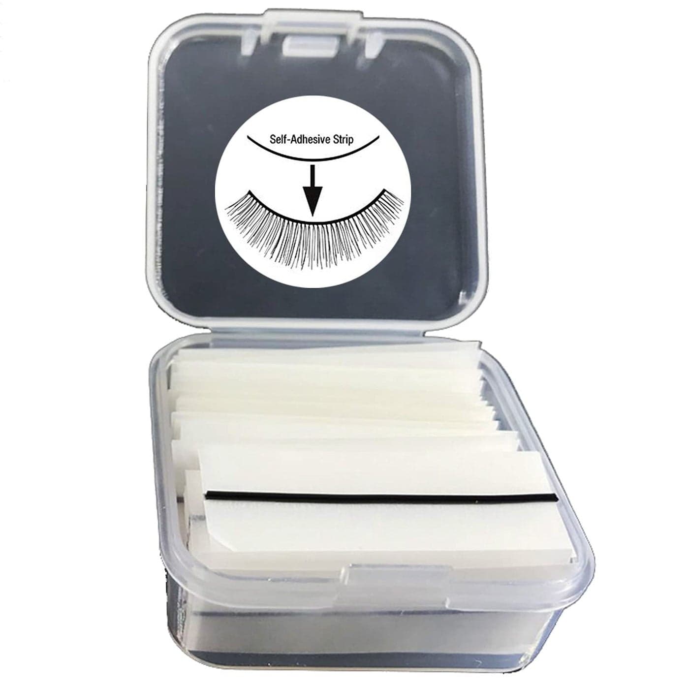 Self Adhesive Lash Strips for Fake Eyelashes No Glue Apply False Lashes 50 Pieces Black