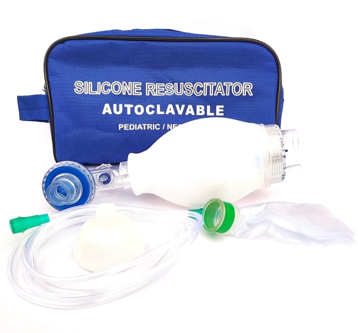 JOMED - Pediatric or Infant Ambu Bag | Resuscitation Bag | Silicone Reusable Oxygen Reservoir Bag for Hospital