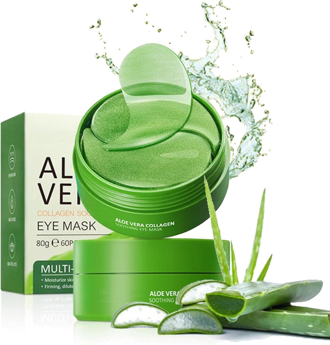Aloe Vera Eye Mask 120 pcs Reduces puffiness and dark circles firms and improves undereye skin Undereye patch for a rejuvenated look and minimises the appearance of fine lines and wrinkles