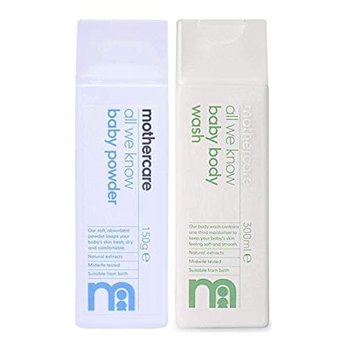 Mothercare All We Know Baby Powder, 150g+Mothercare All We Know Baby Body Wash 300ml