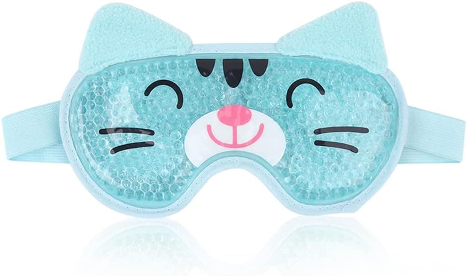 NEWGO Kids Ice Pack Eye Mask Cold Compress Reusable Hot Cold Therapy Gel Eye Mask with Soft Plush Backing