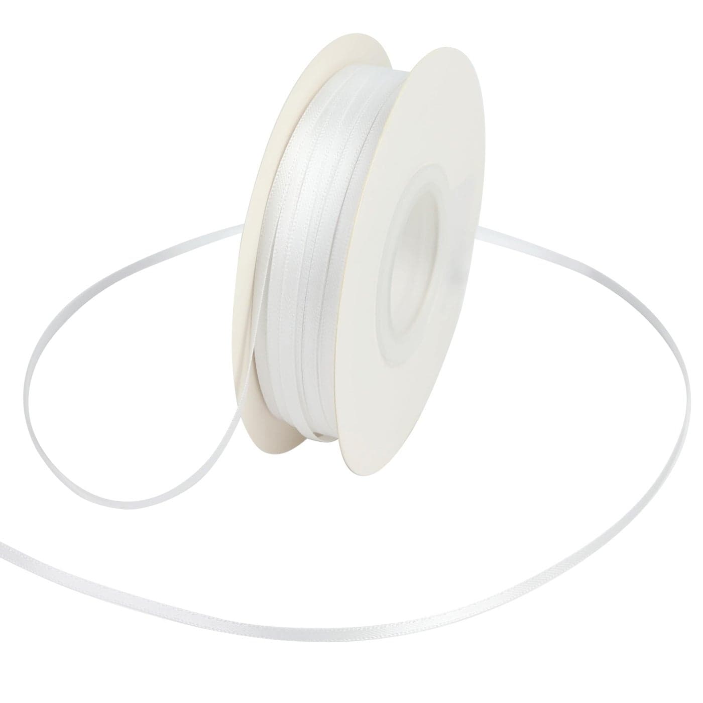 DINDOSAL Thin White Ribbon 18 Inch Double Face Satin Ribbon for Crafts Hanging Tags Christmas Tree Ornaments 100 Yards