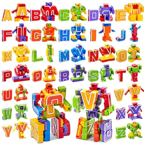 JOYIN Alphabet Robots Toys for Kids ABC Learning Toys Alphabots Letters Toddlers Education Toy Carnival Prizes Easter Basket Stuffers Treasure Box and Prize for Classroom