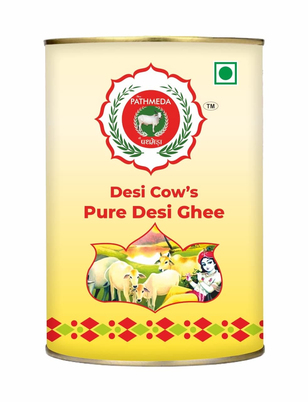 SHRI PATHMEDA 100% Natural Cow Ghee 1L|Original Desi Ghee|Pure For Improved Immunity & Heart Health (1 Litre)