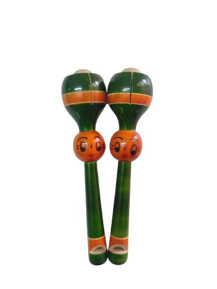 Yamkay Wooden Face and Whistle Rattle Baby Toys for Boys and Girls | Safe, Non-Toxic, Eco-Friendly Wooden Rattles for Infants | Ideal for Early Development & Play-Multi-Color Set of 2