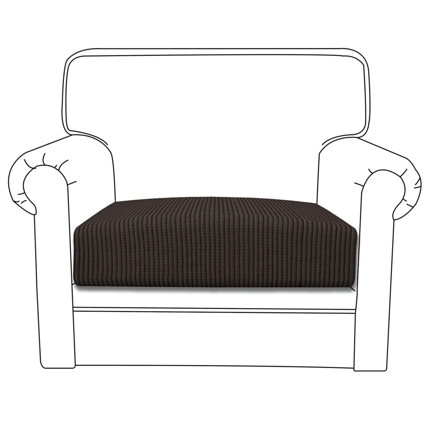 EasyGoing Stretch Chair Cushion Cover Sofa Cushion Furniture Protector Sofa Seat Sofa Slipcover Sofa Cover Soft Flexibility with Elastic BottomChair Cushion Chocolate