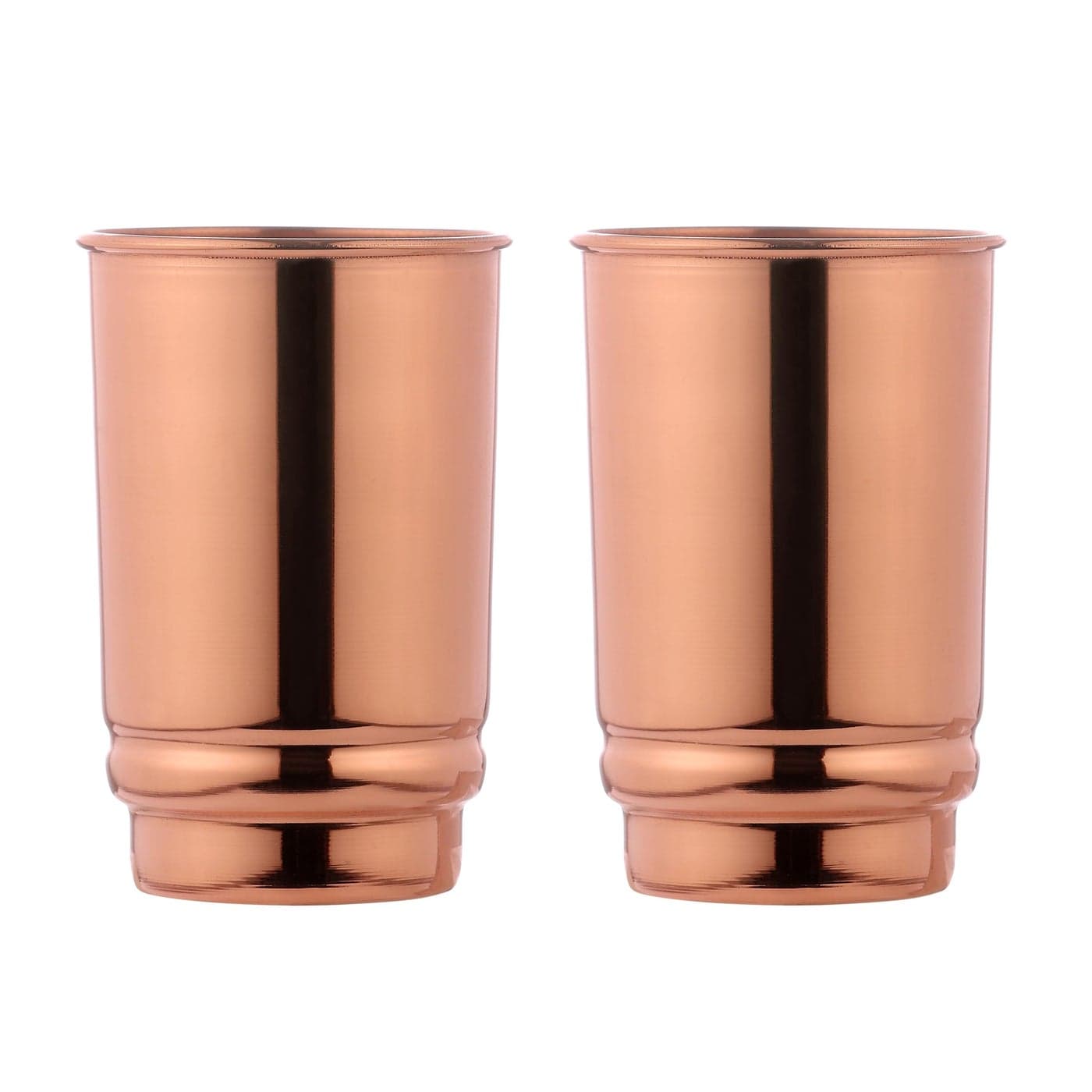 Pure Copper Tumblers Set of 2, UNLINED, UNCOATED and LACQUER Free | 350 Ml. (11.8 US Fl Oz) Traveller's Copper Cups for Ayurveda Health Benefits
