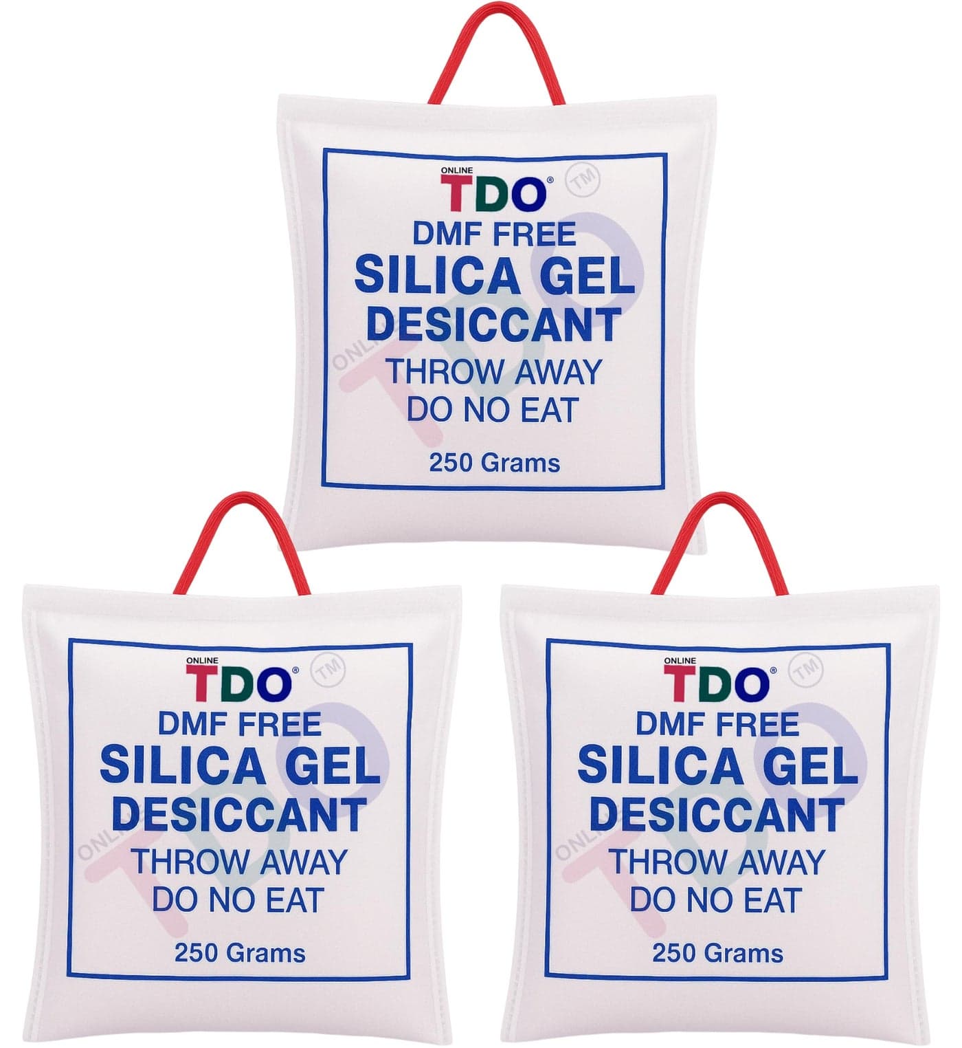 TDO Silica Gel Packets 3 Pcs (Each 250 Gram) Moisture absorbents Dehumidifier Silica Gel Bags for Moisture Room, Cupboard, Kitchen, Shoe,Wardrobe, Car,Camera, Lenses