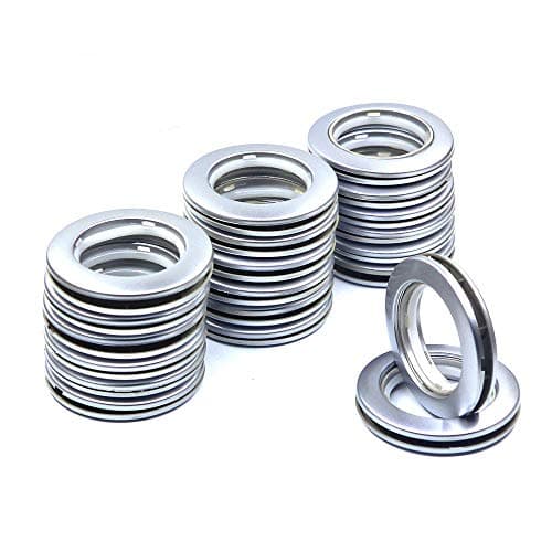 Ailejia 20 Pack Curtain Grommets Lnner Diameter Silencer Sliding Grommet Kit Sheers Grommets Reusable Silencer Sliding Easy snap Install Silver 1.7 Inch Inner Diameter Fasteners (Silvery)