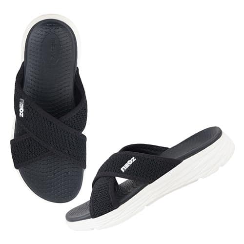URJO GLAMOUR-12 Women's Slippers/FlipFlops Arch Support Orthopaedic Cushion Footbed Made with Levirex for Extra Comfort and 40% Less Pressure Anti Skid & Stylish Dailywear Slippers/FlipFlops for Women (URJO by Neoz) URJO-W-GLAMOUR-12-NERO_6
