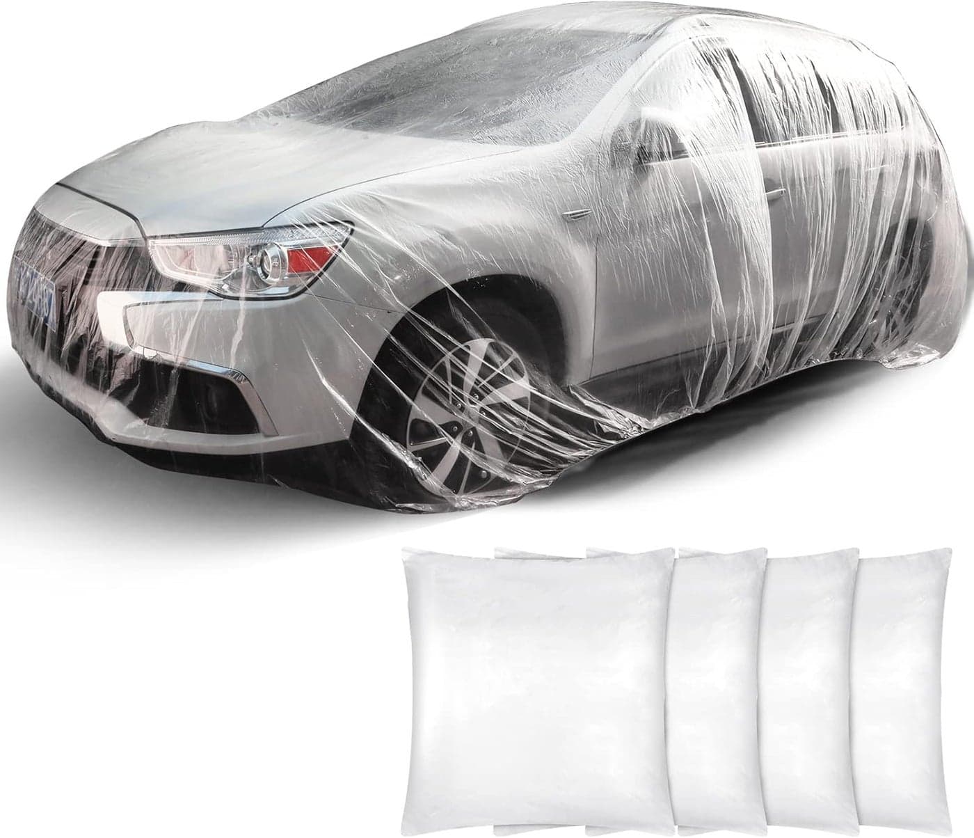 Tallew Universal Plastic Car Cover - Waterproof and Dustproof Full Exterior Covers (12.5 x 21.7ft, 4 Pcs)