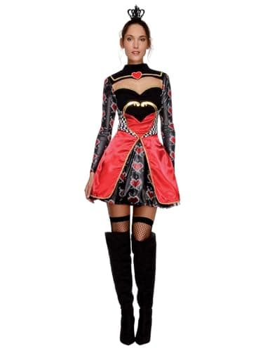 Smiffys Fever Queen of Hearts Costume Black S US Size 68