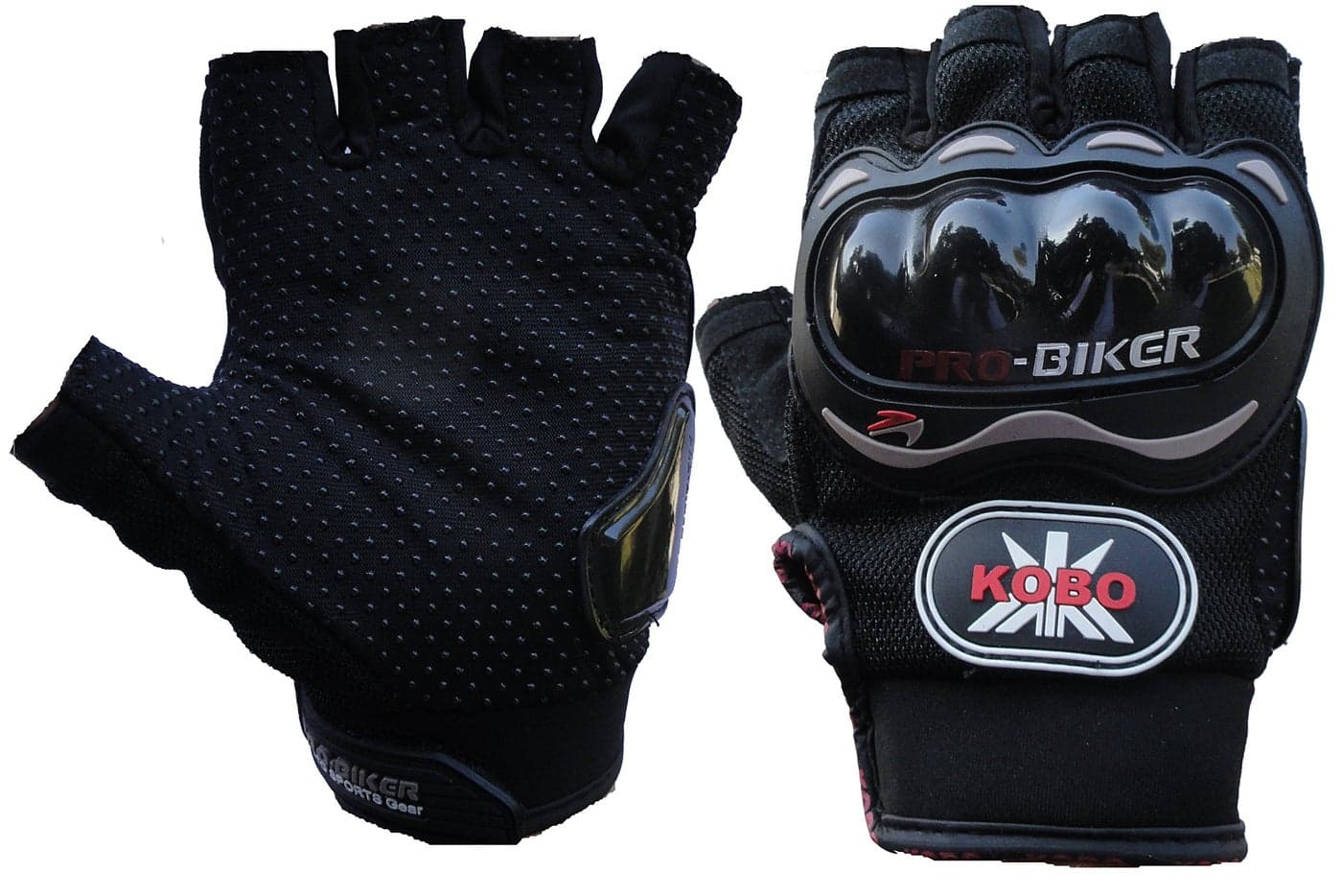 Probiker Kobo Leather Motorcycle Riding Half Finger Cycling Gloves (Black, XL), X_Large