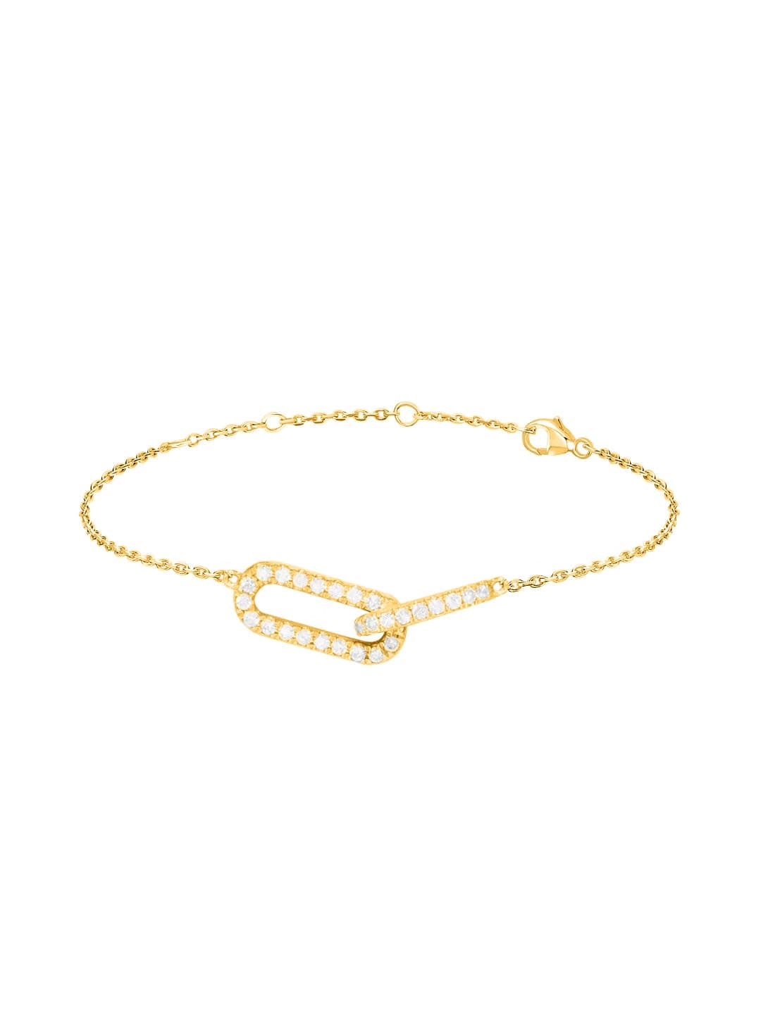 MINUTIAE Adjustable Friends Linked Up Stylish Crystals Cubic Zirconia Diamond Freindship Valentine Bracelet for Women