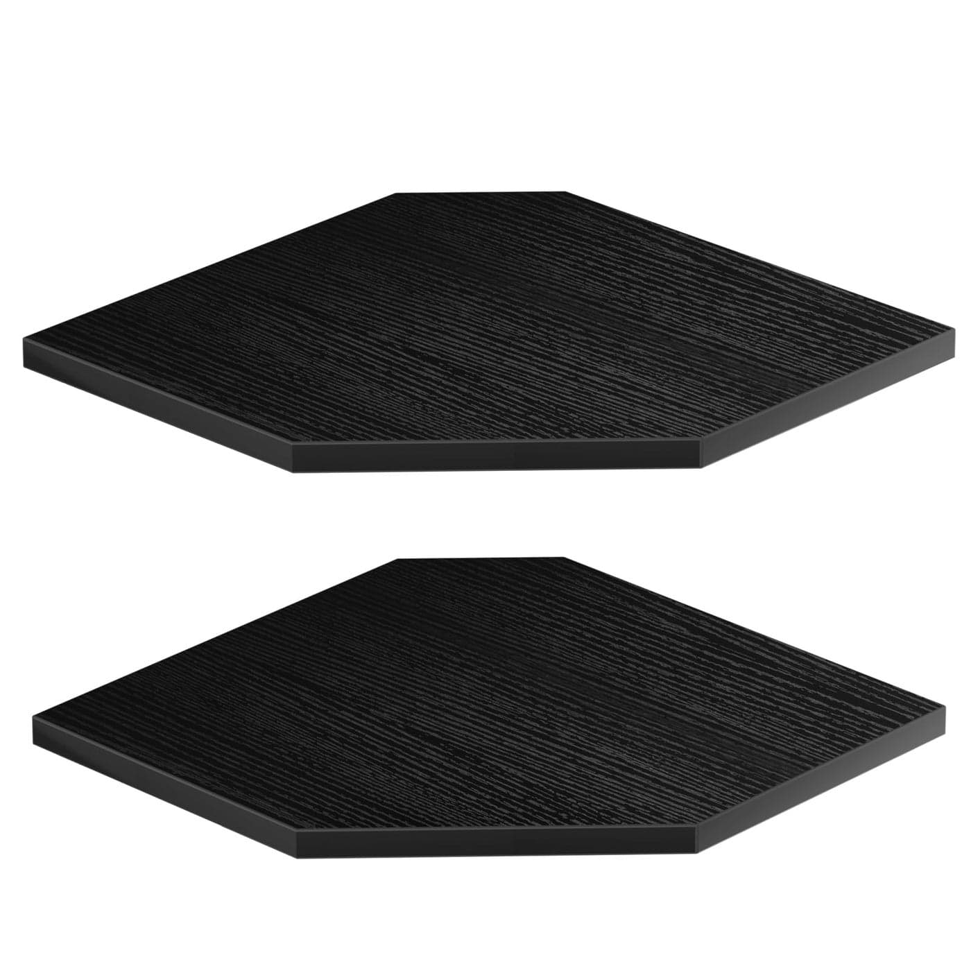 JJL Corner Shelves 12 Inch Corner Shelf Wall Mounted with Wire Hole 2 Tier 133 Inch Deep Wooden Corner Hanging Shelving for Wall Storage for Speaker Cable Box Black