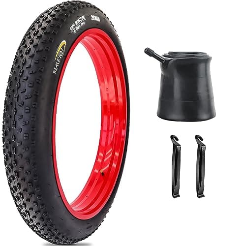 SIMEIQI 26"X4.0" Inch E-Bike Fat Bike Tire and Tube Electric Bike Tricycle Tyres Foldable Replacement Tire Compatible with Mountain Snow All Terrian Urban City Street Road Bicycle