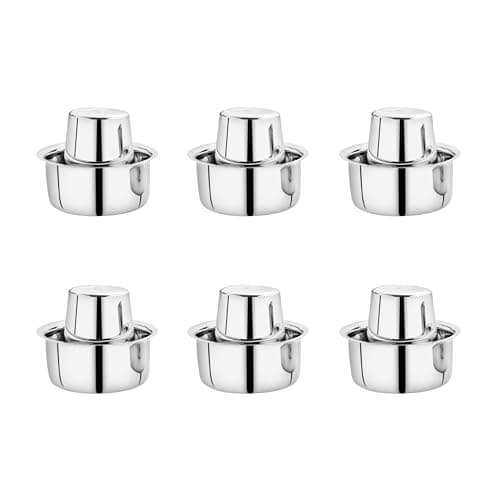 Embassy Stainless Steel Coffee Glass/Tumbler with Dabra | 160 ml/Glass | Pack of 6 | Size 2 | Traditional South Indian Filter Coffee | Multipurpose Steel Glass