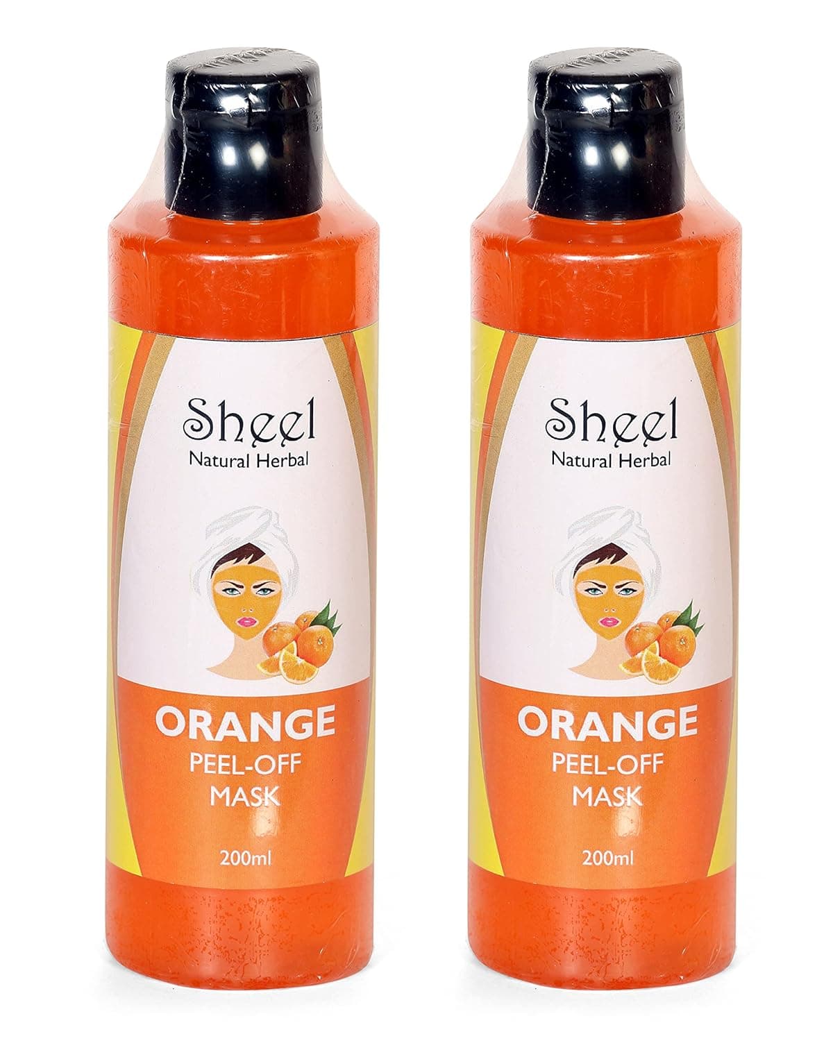 Sheel Orange Peel Off Mask Tan Removal Orange Peeloff Mask PeelOff Mask for Face Healthy and Glowing Skin 200 ml Pack Of 2