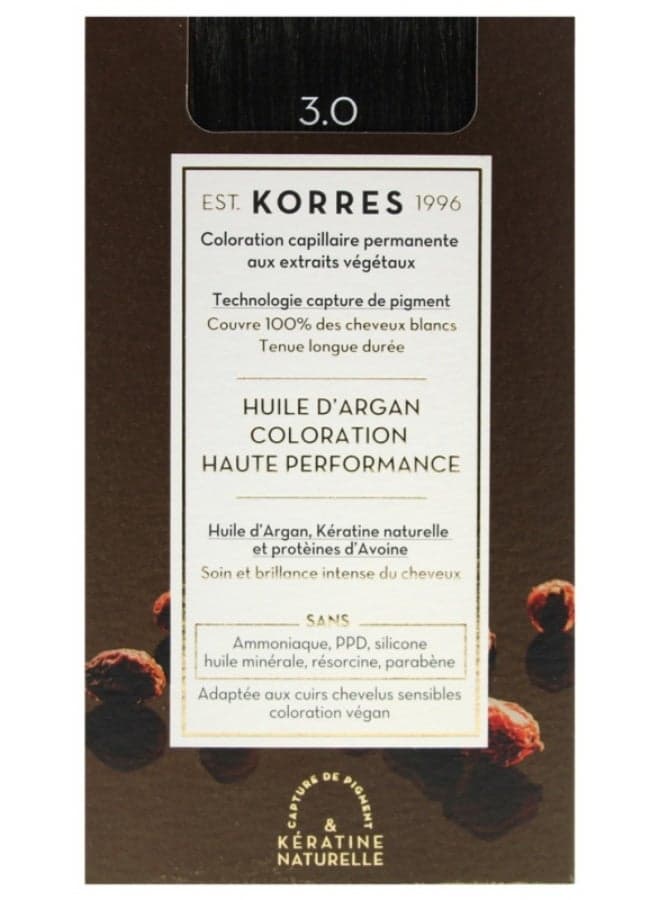 Permanent Color Argan Oil - Hair Colour: 3.0 Dark Chestnut