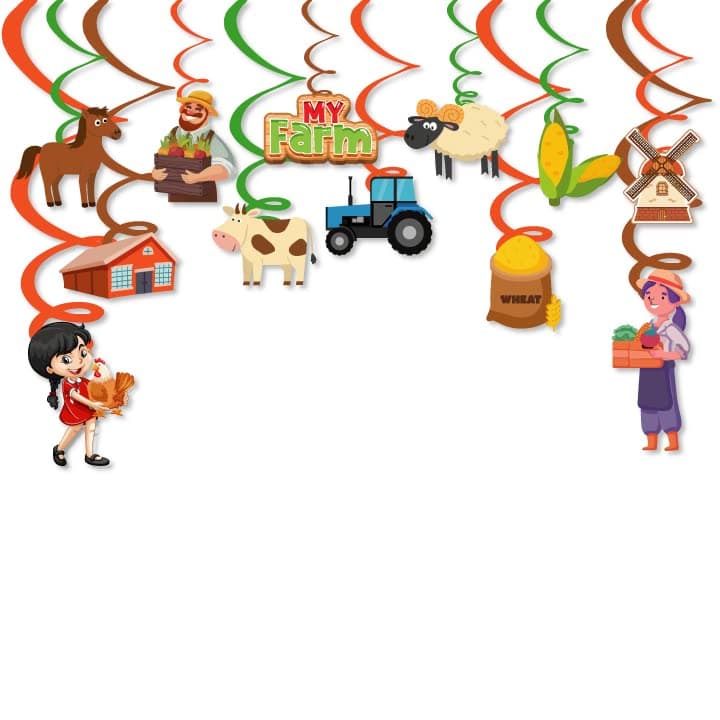 Festiko® Farm Animals Theme Party Decorations, Farm Barn Animals Farmhouse Animals Decor Party for Birthday Decoration Supplies Cake Topper