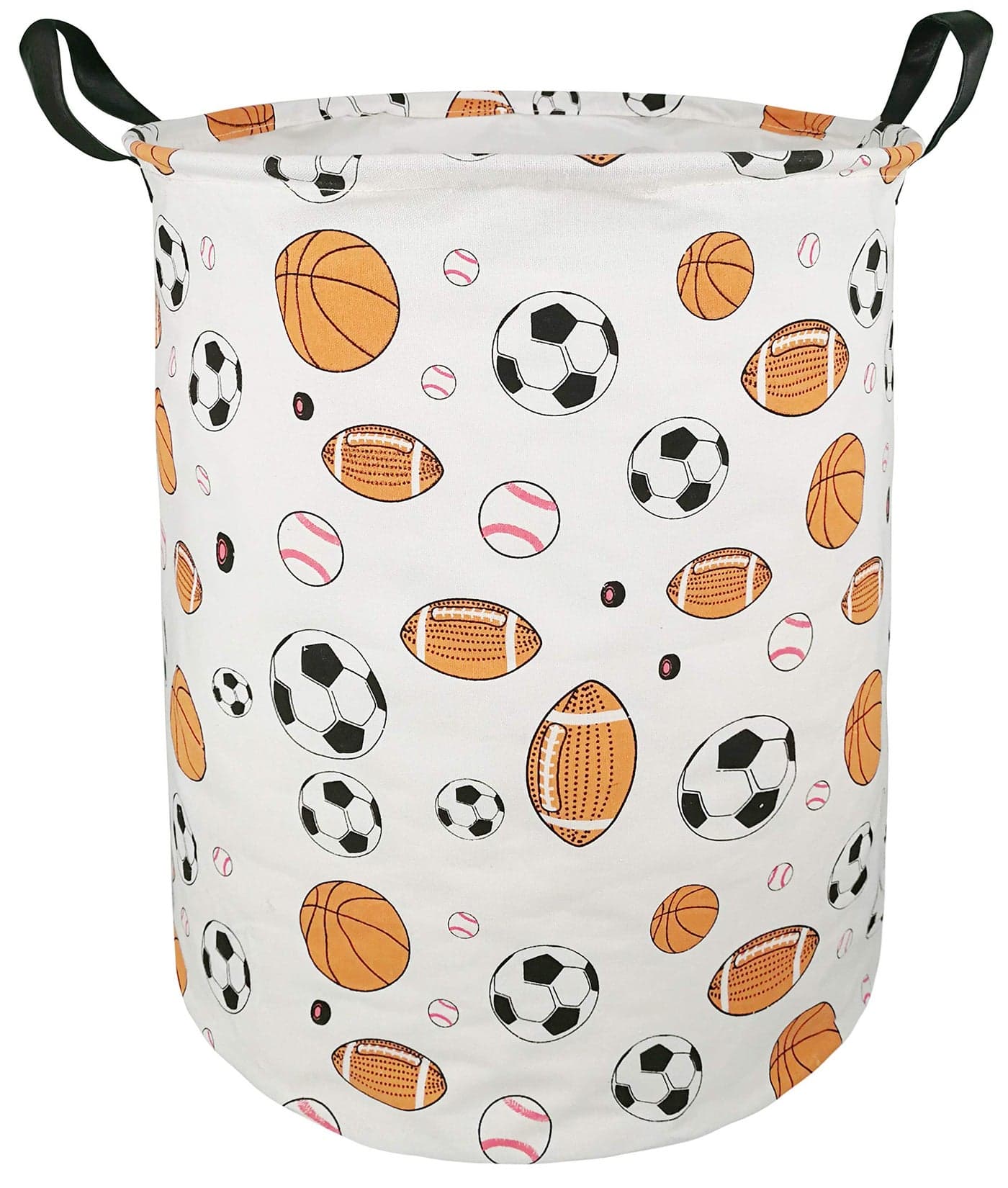 KUNRO Large Sized Round Storage Basket Waterproof Coating Organizer Bin Laundry Hamper for Nursery Clothes Toys Balls