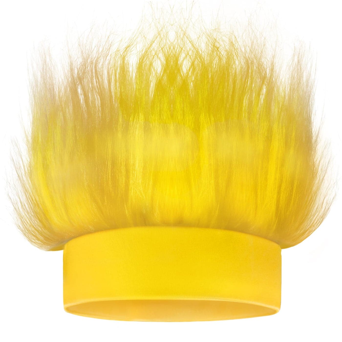 Novelty Place Yellow Hairy Headband Fun and Fuzzy Crazy Hair Wig Troll Hair Accessory Perfect for Sports Parties Costume Cosplay and Halloween Fit Kids Teens and Adults