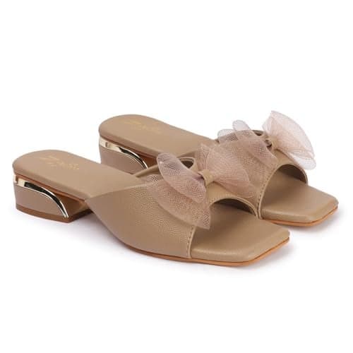 ZaySoo Womens Low Flat Heel Open Toe Mule Heels Casual Dress Prom Slip-on Sandals 1.2 Inches Heels (Olive, UK Footwear Size System, Adult, Women, Numeric, Medium, 6)