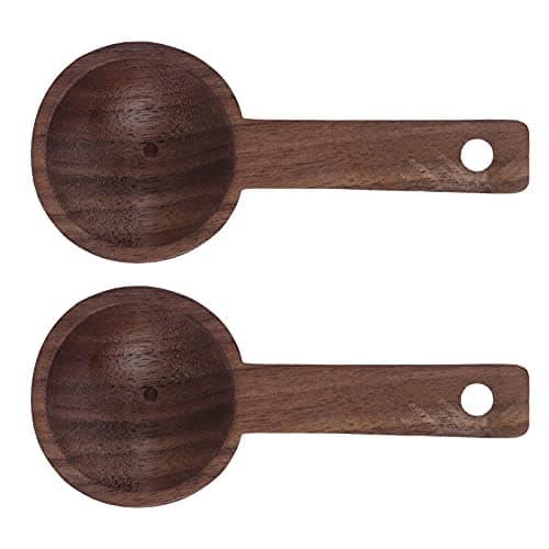 2 Pcs Wooden Coffee Scoop, Walnut Teaspoon Measuring Spoon for Coffee Tea Sugar Flour Elegant Houshold Kitchen Measuring Tool(2#)