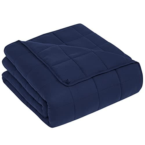 CuteKing Weighted Blanket for Adults (15lbs, 48"x72", Navy Blue) Heavy Blanket for 140-150lbs, Weighted Blanket for Cooling & Heating with Premium Glass Beads, Thick Blanket for Adult All-Season