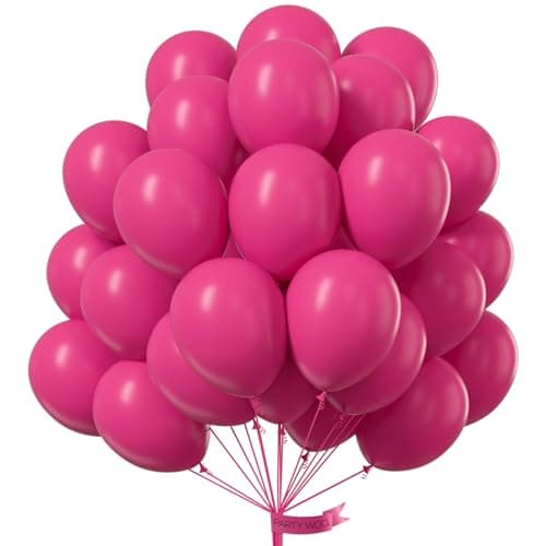PartyWoo Hot Pink Balloons 50pcs 12 Inch Magenta Fuchsia Balloons for Baby Shower Gender Reveal Engagement Bachelorette Wedding Bridal Shower Anniversary Birthday Party Decorations PinkY12