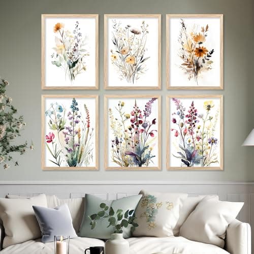 kotart - Modern floral Art Paintings with Frame for Home Decor - Framed Painting for Living Room Bedroom Office Room Decor (13x17 inch, Art 6) Pake Of 6