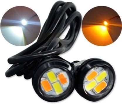 CS GLARE LED-23MM LED Eagle Eye Day Time Running Pilot Lamp (5W) (WHITE IN YELLOW WITH OUT FLASH)