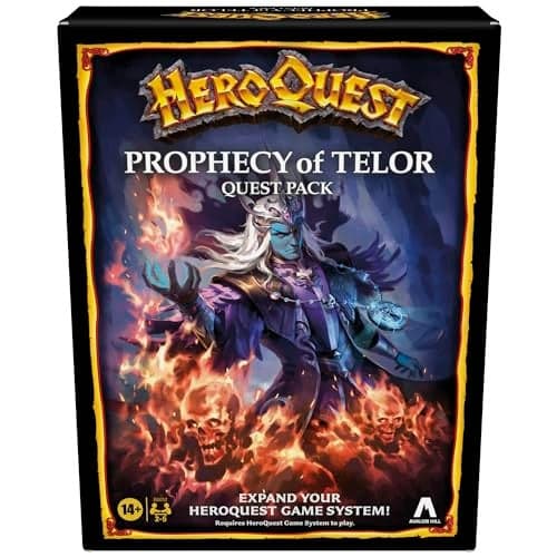 Avalon Hill HeroQuest Prophecy of Telor Quest Pack, Requires HeroQuest Game System to Play, Dungeon Crawler Games, Ages 14+, 2-5 Players, Strategy Games