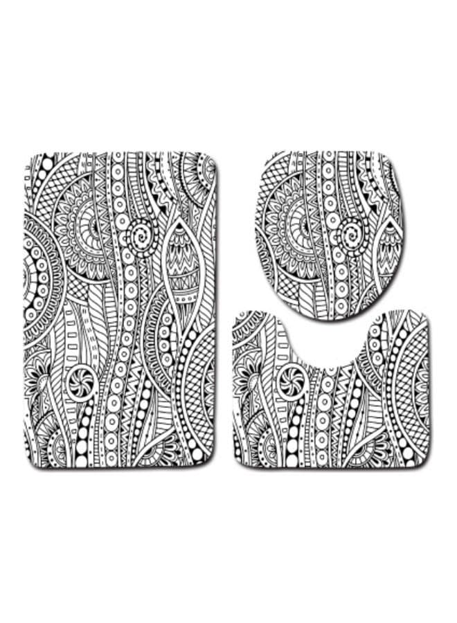3-Piece Bath Mat Accessory Set multicolour 75x45cm