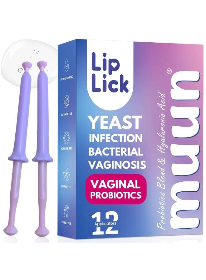 Muun Women's Vaginal Probiotics I Yeast Infection & BV Treatment Pack 12 I Vaginal Moisturizer for Dryness & Promote pH Balance I Feminine Odor Elimination & Vaginal Health I Hormone & Estrogen Free