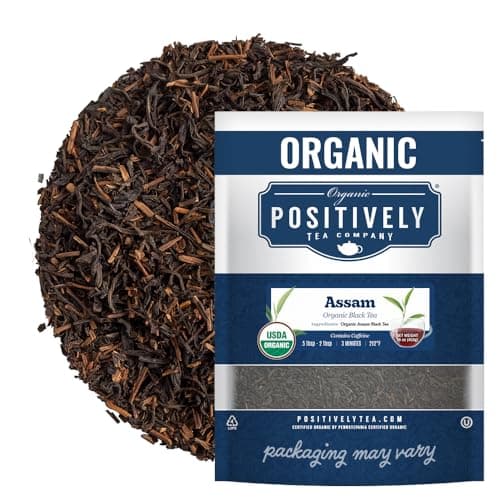 Organic Positively Tea Company Assam TGFOP Black Tea Loose Leaf 16 Ounce