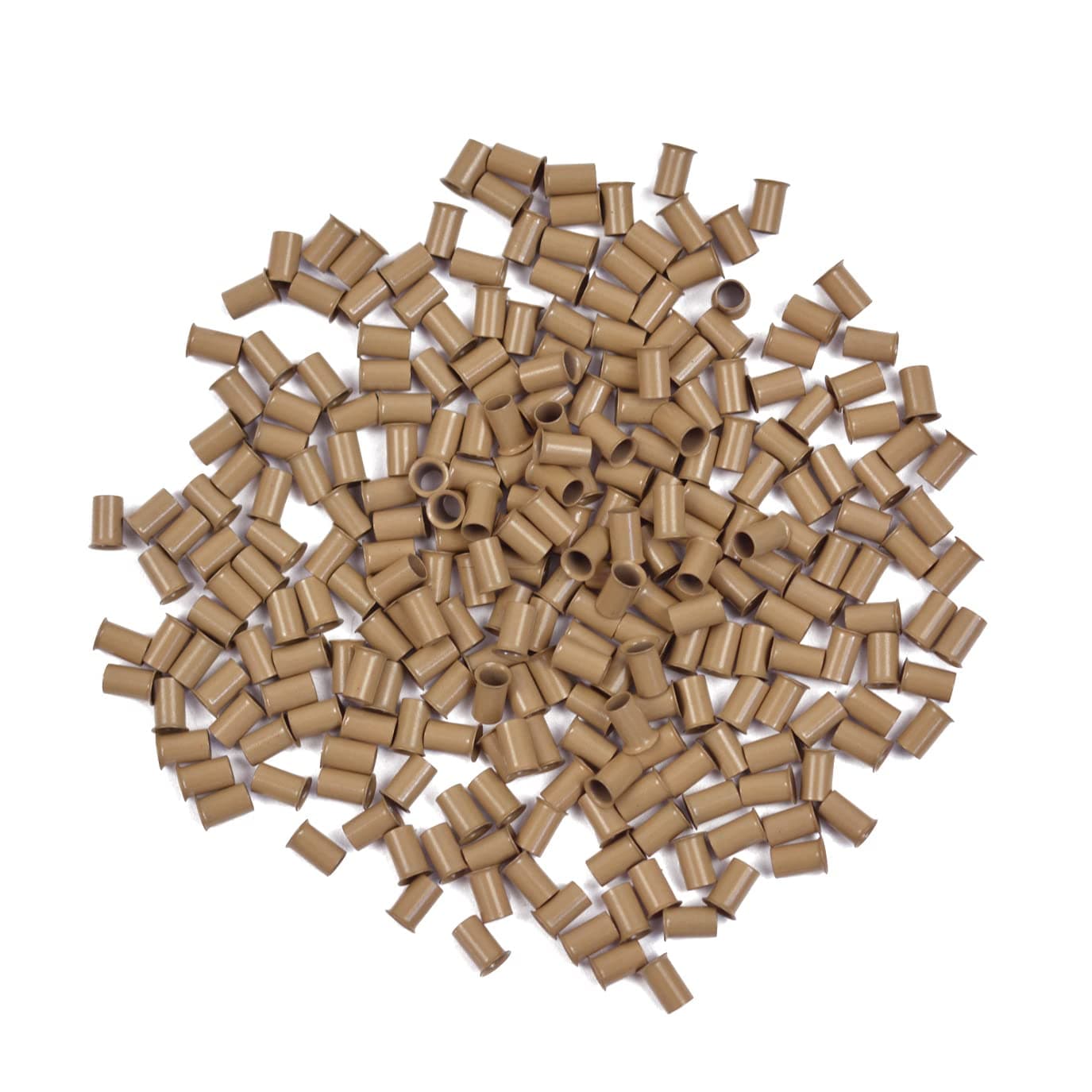 500 Pcs 34 mm Micro Link Ring Copper Tubes Beads NonSilicone Microlink Beads for Hair ExtensionsDark Blonde