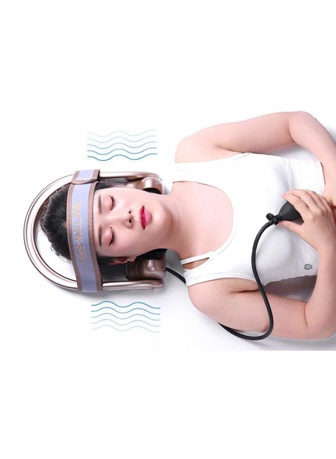 WOOLALA Cervical Neck Traction Device, Chronic Neck Pain Relief Muscle Relax Pillow with Band Neck Curve Correct Home Neck Stretcher