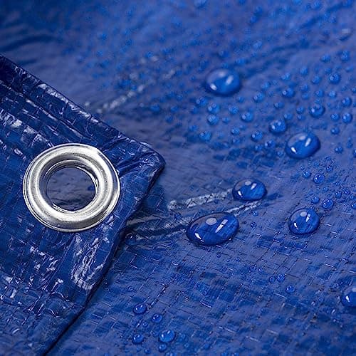 Smile 9FT X 6FT Tarpaulins 120 GSM Virgin HDPE Sheet Tirpal Tadpatri Tharpai Thadika Waterproof Blue Color Extra Strong, Reinforced Eyelets, UV Resistant (120 GSM, 9X6 FT)