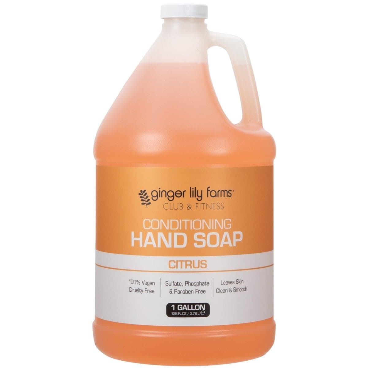 Ginger Lily Farms Club Fitness Conditioning Liquid Hand Soap Refill 100 Vegan CrueltyFree Citrus Scent 1 Gallon 128 fl oz