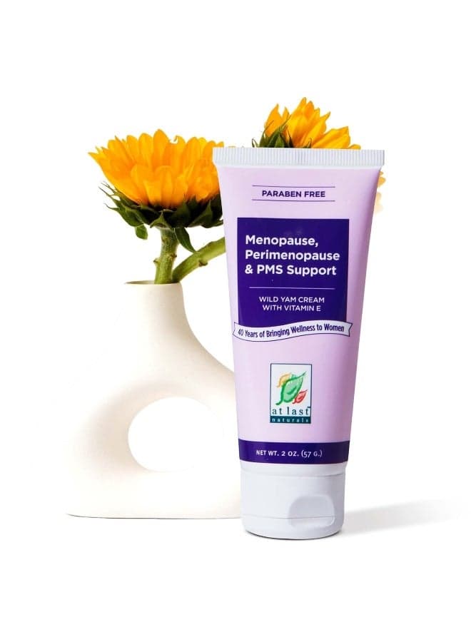 At Last Naturals Wild Yam Cream Hormone Balance for Women Menopause PMS Relief Estrogen Support with Vitamin E Helps Smooth dry skin Reduce Hot Flashes and Promotes Well Being (2 oz 1 packs)