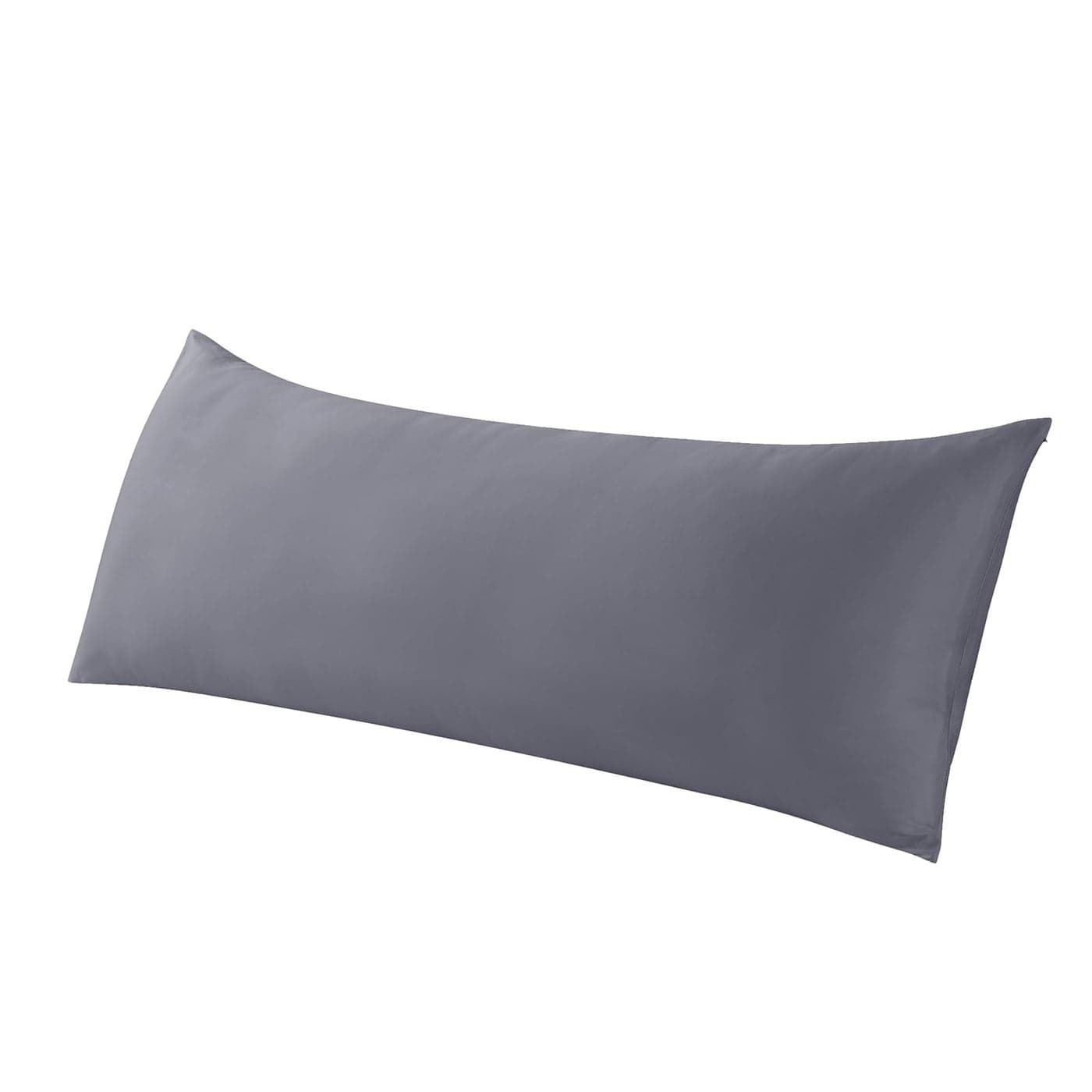 WhatsBedding Body Pillow Cover Cooling Fabric Long Pillowcase Breathable SkinFriendly Zipper Closure Charcoal Grey 20x54 inch