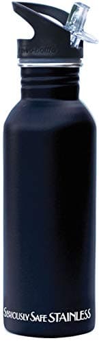New Wave Enviro Tinted Stainless Steel Water Bottle, 600mL Capacity, Flip & Sip Cap for Easy Hydration, Durable and Lightweight Design, Modern Black Finish