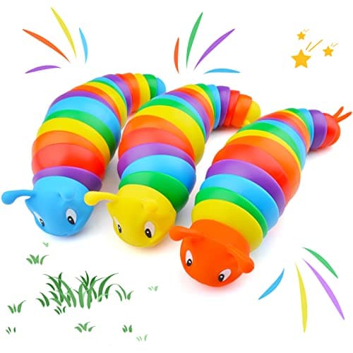Easter Basket Stuffers Gifts for Kids Boys Girls Cevioce Fidget Slug Toy Sensory Slug Fidget Toys for Kids Adults 3 PCS Autism Sensory Toys for Children Toddlers Toddler Toys 3 Year Old C