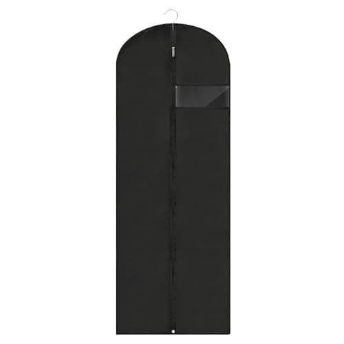 LXLOVESM Dress Bags for Gowns Long, 65'' Garment Bags for Hanging Clothes, Suit Bag Cover for Storage and Travel (Black)